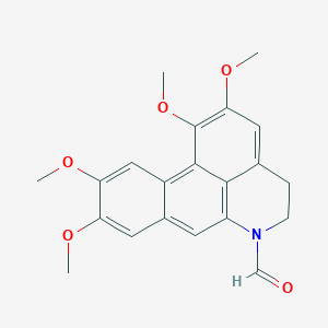 Chemical structure of 6-Formyl-1,2,9,10-tetramethoxy-6a,7-dehydroaporphine
