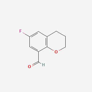 Chemical structure of 6-Fluorochroman-8-carbaldehyde