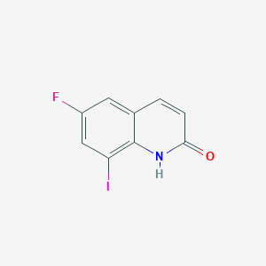 Chemical structure of 6-Fluoro-8-iodoquinolin-2(1H)-one