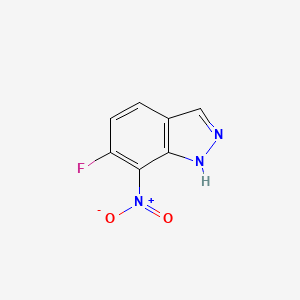 Chemical structure of 6-Fluoro-7-nitro-1H-indazole