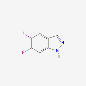 Chemical structure of 6-Fluoro-5-iodo-1H-indazole