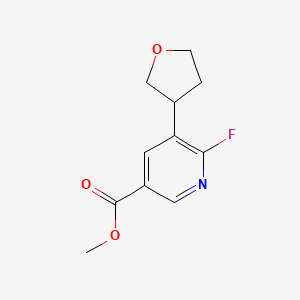 Chemical structure of Methyl 6-fluoro-5-(tetrahydrofuran-3-yl)nicotinate