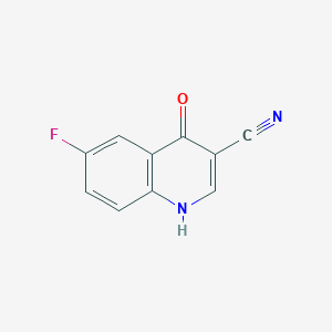 Chemical structure of 6-Fluoro-4-hydroxyquinoline-3- carbonitrile