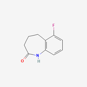 Chemical structure of 6-Fluoro-4,5-dihydro-1H-benzo[b]azepin-2(3H)-one