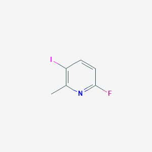 Chemical structure of 6-Fluoro-3-iodo-2-methylpyridine