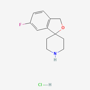 Chemical structure of 6-Fluoro-3H-spiro[2-benzofuran-1,4'-piperidine] hydrochloride
