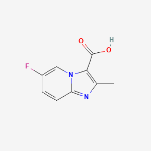 Chemical structure of 6-Fluoro-2-methylimidazo[1,2-a]pyridine-3-carboxylic acid