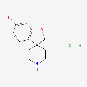 Chemical structure of 6-Fluoro-2H-spiro[1-benzofuran-3,4'-piperidine] hydrochloride