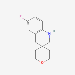 Chemical structure of 6'-Fluoro-2',4'-dihydro-1'H-spiro[oxane-4,3'-quinoline]