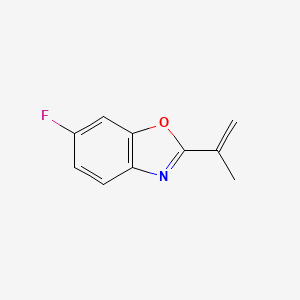 Chemical structure of 6-Fluoro-2-(prop-1-en-2-yl)benzo[d]oxazole