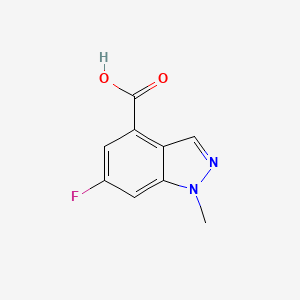 Chemical structure of 6-Fluoro-1-methyl-1H-indazole-4-carboxylic acid