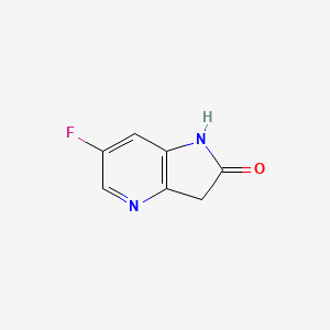 Chemical structure of 6-Fluoro-1,3-dihydro-pyrrolo[3,2-b]pyridin-2-one