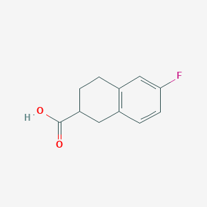 Chemical structure of 6-Fluoro-1,2,3,4-tetrahydronaphthalene-2-carboxylic acid