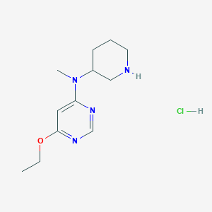 Chemical structure of 6-Ethoxy-N-methyl-N-(piperidin-3-yl)pyrimidin-4-amine hydrochloride