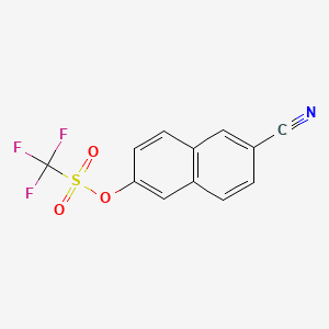 Chemical structure of 6-Cyano-2-Naphthyl Trifluoromethanesulfonate
