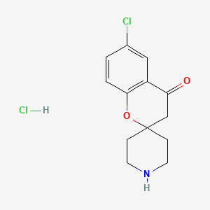 Chemical structure of 6-Chlorospiro[chroman-2,4'-piperidin]-4-one hydrochloride