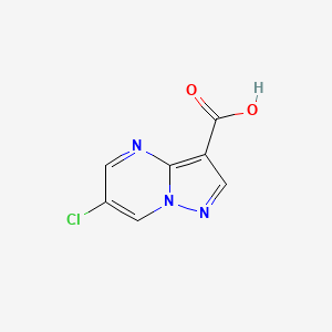 Chemical structure of 6-Chloropyrazolo[1,5-a]pyrimidine-3-carboxylic acid