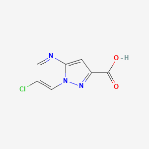 Chemical structure of 6-Chloropyrazolo[1,5-a]pyrimidine-2-carboxylic acid