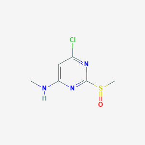 Chemical structure of 6-chloro-N-methyl-2-(methylsulfinyl)pyrimidin-4-amine