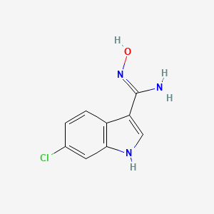 Chemical structure of 6-Chloro-N-hydroxy-1H-indole-3-carboximidamide
