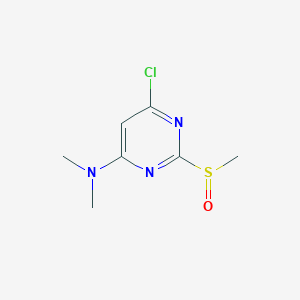 Chemical structure of 6-Chloro-N,N-dimethyl-2-(methylsulfinyl)pyrimidin-4-amine