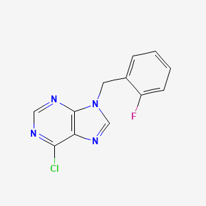 Chemical structure of 6-Chloro-9-(2-fluorobenzyl)-9H-purine