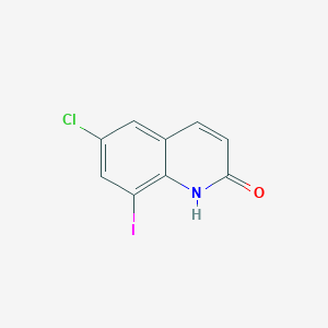 Chemical structure of 6-Chloro-8-iodoquinolin-2(1H)-one