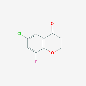Chemical structure of 6-Chloro-8-fluorochroman-4-one