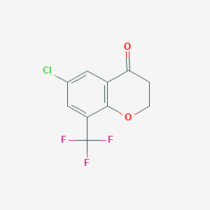 Chemical structure of 6-Chloro-8-(trifluoromethyl)chroman-4-one