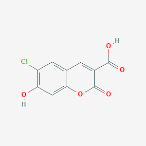 Chemical structure of 6-Chloro-7-hydroxy-2-oxo-2H-chromene-3-carboxylic acid