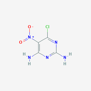 Chemical structure of 6-chloro-5-nitropyrimidine-2,4-diamine