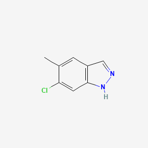 Chemical structure of 6-Chloro-5-methyl-1H-indazole