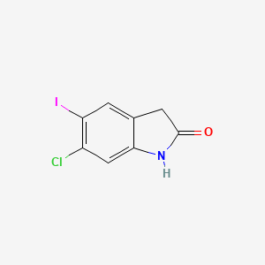 Chemical structure of 6-Chloro-5-iodoindolin-2-one