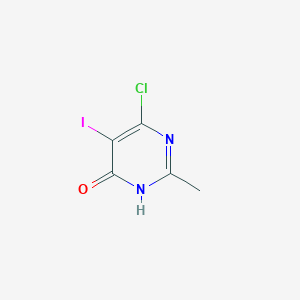 Chemical structure of 6-chloro-5-iodo-2-methylpyrimidin-4-ol