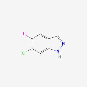 Chemical structure of 6-Chloro-5-iodo-1H-indazole