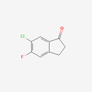 Chemical structure of 6-Chloro-5-fluoro-2,3-dihydro-1H-inden-1-one