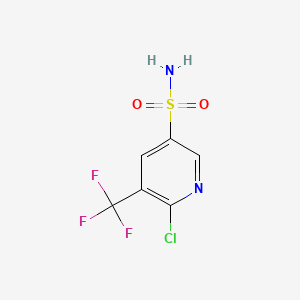 Chemical structure of 6-Chloro-5-(trifluoromethyl)pyridine-3-sulfonamide