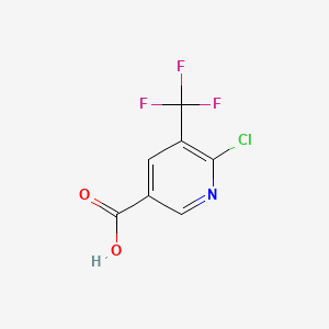 Chemical structure of 6-Chloro-5-(trifluoromethyl)nicotinic acid
