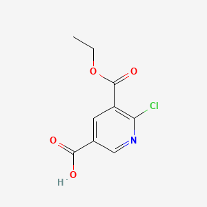 Chemical structure of 6-Chloro-5-(ethoxycarbonyl)nicotinic acid