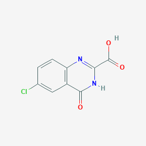 Chemical structure of 6-Chloro-4-oxo-1,4-dihydroquinazoline-2-carboxylic acid