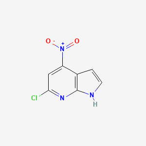 Chemical structure of 6-chloro-4-nitro-1H-pyrrolo[2,3-b]pyridine