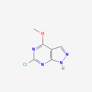 Chemical structure of 6-Chloro-4-methoxy-1H-pyrazolo[3,4-d]pyrimidine