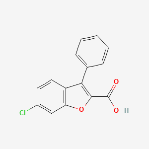 Chemical structure of 6-Chloro-3-phenyl-1-benzofuran-2-carboxylic acid