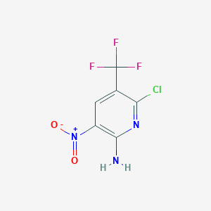 Chemical structure of 6-Chloro-3-nitro-5-(trifluoromethyl)pyridin-2-amine