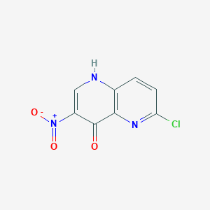 Chemical structure of 6-Chloro-3-nitro-1,5-naphthyridin-4-ol