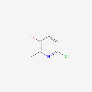 Chemical structure of 6-Chloro-3-iodo-2-methylpyridine