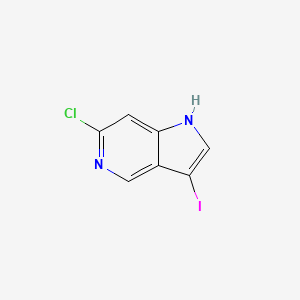 Chemical structure of 6-Chloro-3-iodo-1H-pyrrolo[3,2-c]pyridine