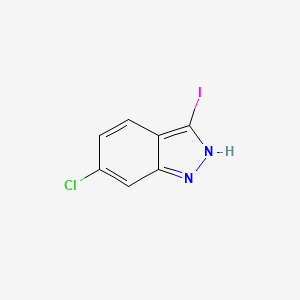 Chemical structure of 6-Chloro-3-iodo-1H-indazole