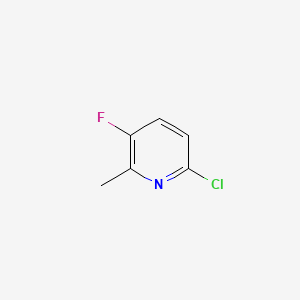 Chemical structure of 6-chloro-3-fluoro-2-methylpyridine