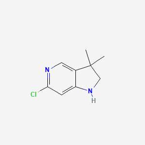 Chemical structure of 6-Chloro-3,3-dimethyl-2,3-dihydro-1H-pyrrolo[3,2-c]pyridine